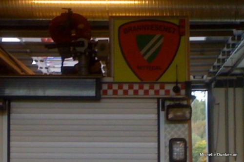 Nittedal fires department emblem on fire truck